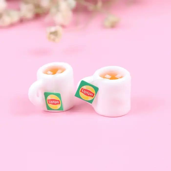 1 pièce de jouet mignon en résine 1:12, mini tasse à thé, accessoires miniatures pour maison de poup
