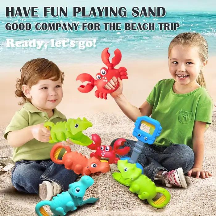 Ensemble de pelle de dragage de plage pour enfants, pince à jouets homard et dinosaure, bras robotiq