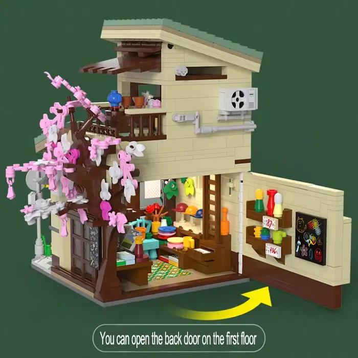 Cada LED ville Style japonais épicerie maison blocs de construction Double pont Duplex Architecture 