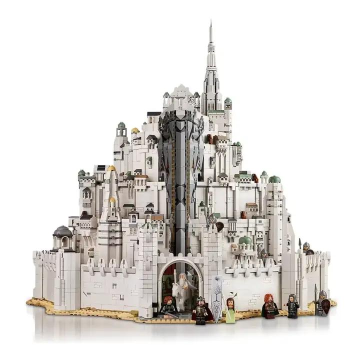 Ensemble de blocs de construction 3D Château Blanc Européen, modèle d'architecture modulaire à assem