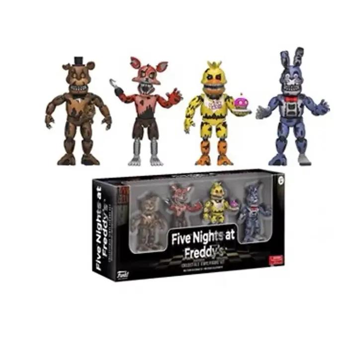 14 cm FNAF figurines cauchemar Freddy Bonnie Foxy Chica figurine mobile lumière noire Freddy Frostbe