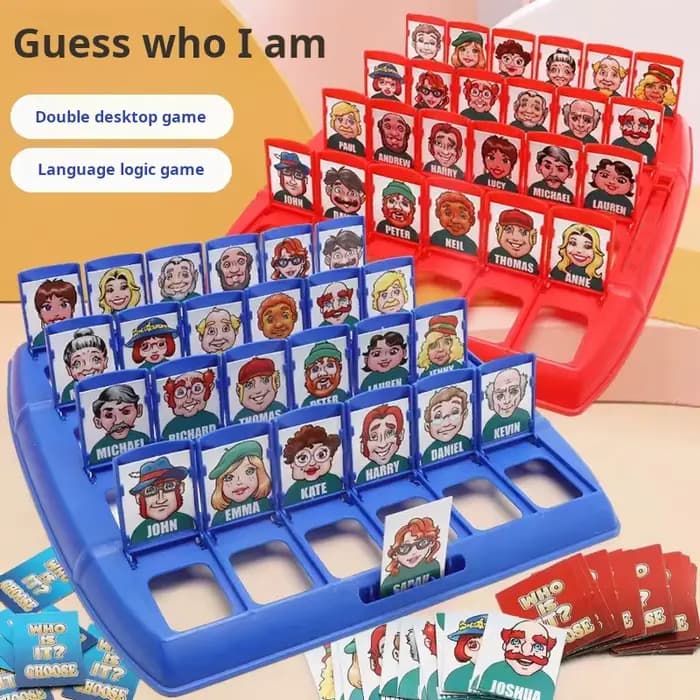 Jeu de société Guess Who, jeu de déduction logique familiale classique pour 2 joueurs, jouet interac