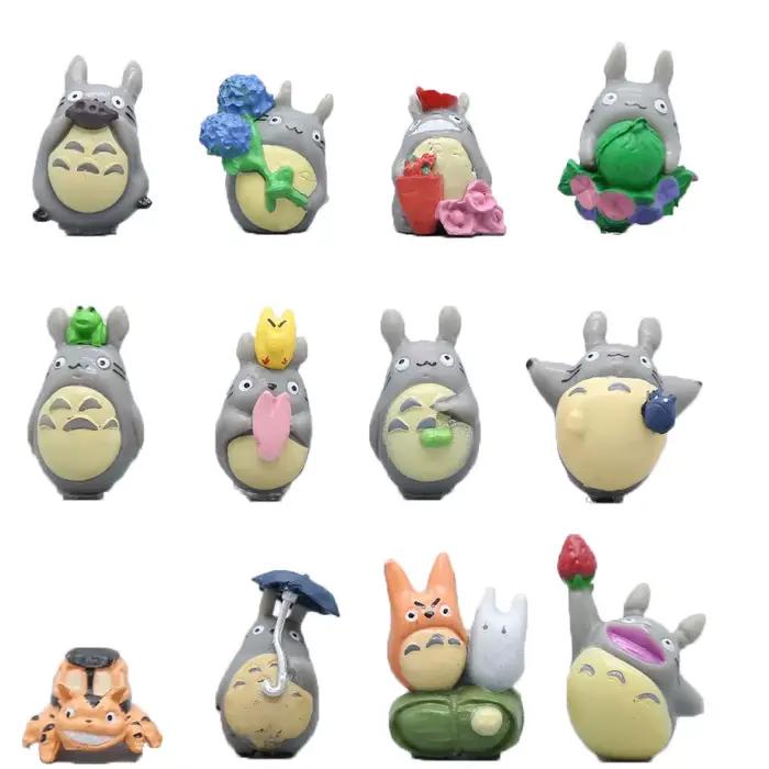 Figurines de la série Anime Miyazaki Hayao Totoro, 1-12 pièces, mini-statues, jouets mignons, décora