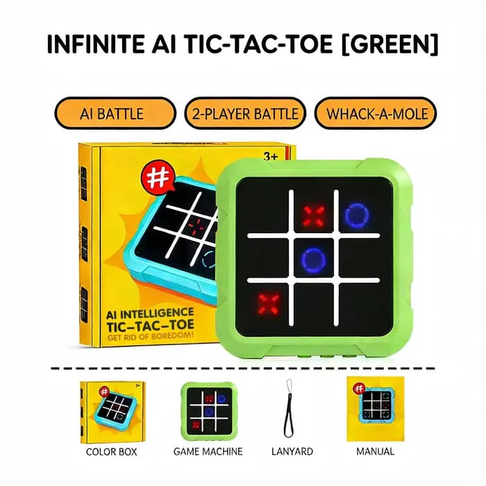 Jeu de Tic-Tac-Toe portable, jeu de société éducatif Montessori, jeu électronique multifonctionnel, 