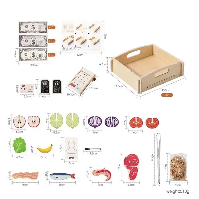 Jouets en bois pour bébés, ensemble de jeux d'imitation, maison de jeu interactive sociale pour bébé