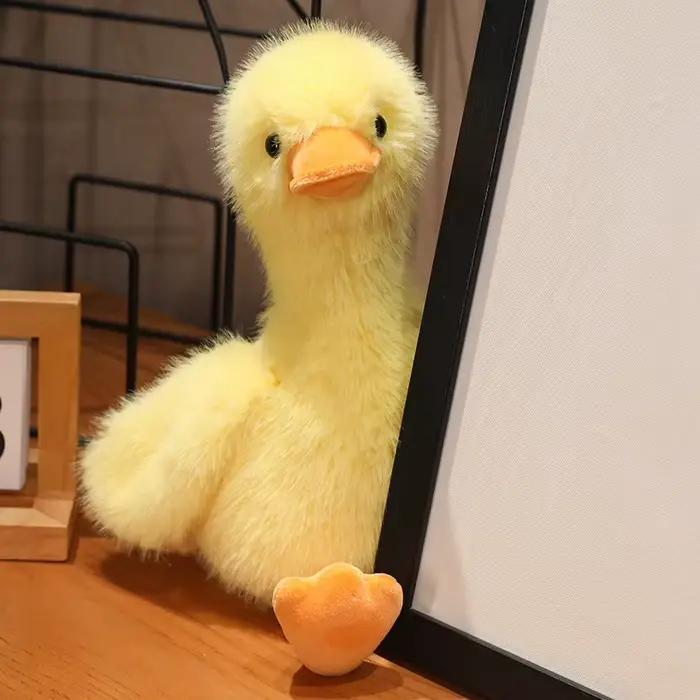 Canard en peluche DLIGHTButter, poupées mignonnes, petit jouet jaune, cadeaux d'anniversaire, 35 cm,
