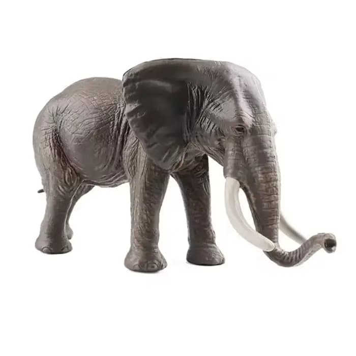 Grande Figurine d'éléphant sauvage, Mini Statue d'animal réaliste en plastique, ornement de bureau d