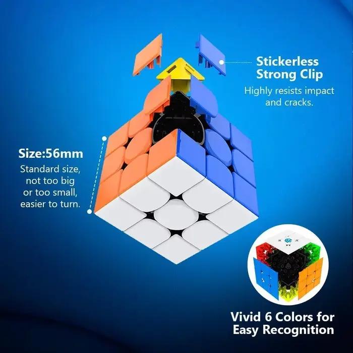 GAN 356 RS 3X3 Cube de Vitesse Magique Sans Autocollant Professionnel Fidget Jouets GAN 356RS Cubo M