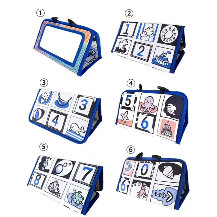 Jouet miroir pour nouveau-né noir et blanc, temps du ventre pour bébés, jouet d'activité de ramper s