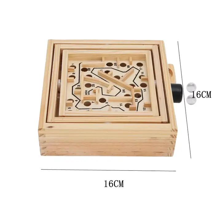 Labyrinthe en bois avec boule de marbre, labyrinthe inclinable, jeu en bois, puzzle, jouets intellig
