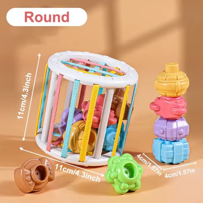 Jouets Montessori pour bébés de 0 à 12 mois, blocs de traction empilés, ombre de couleur, développem