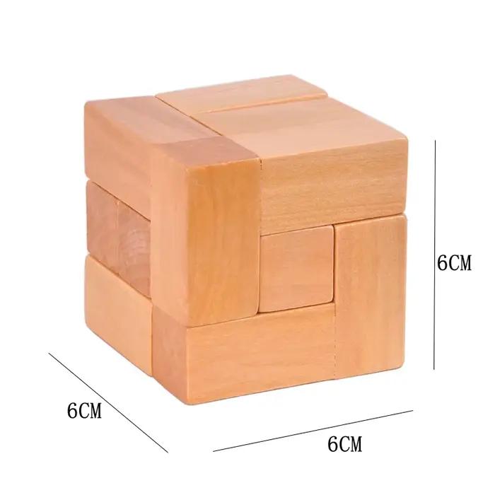 Puzzle 3D en bois, jouets verrouillés, Cube de jeu, défi du qi du cerveau pour enfants et adultes, C