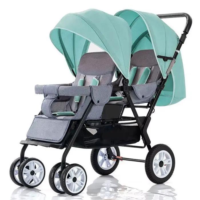 Poussette Double pour bébé Tandem, sièges avant et arrière, légère et pliable, système de voyage inc