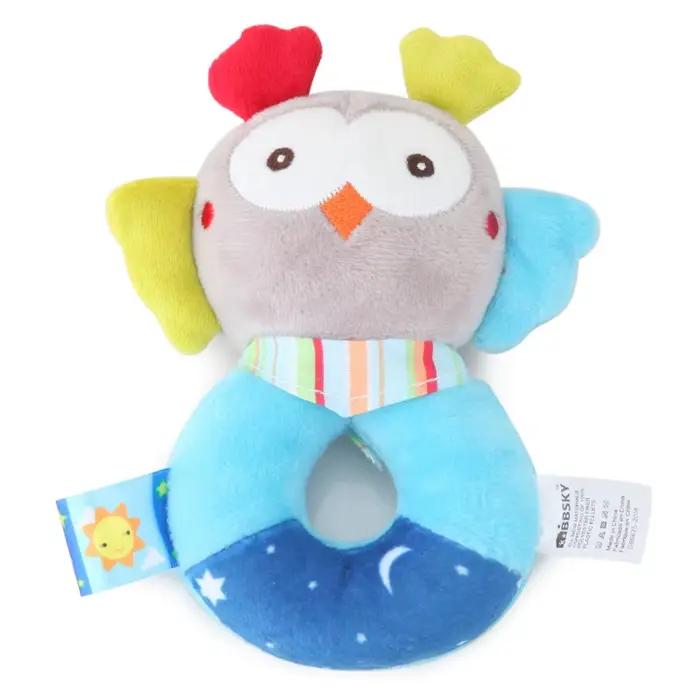Hochet en peluche pour bébé de 0 à 12 mois, animaux de dessin animé, berceau, cloche de lit Mobile, 