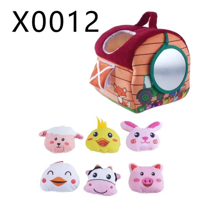 Jouet en peluche doux pour bébé, animaux de la ferme simulés, ensemble maison de ferme, jeu de pêche
