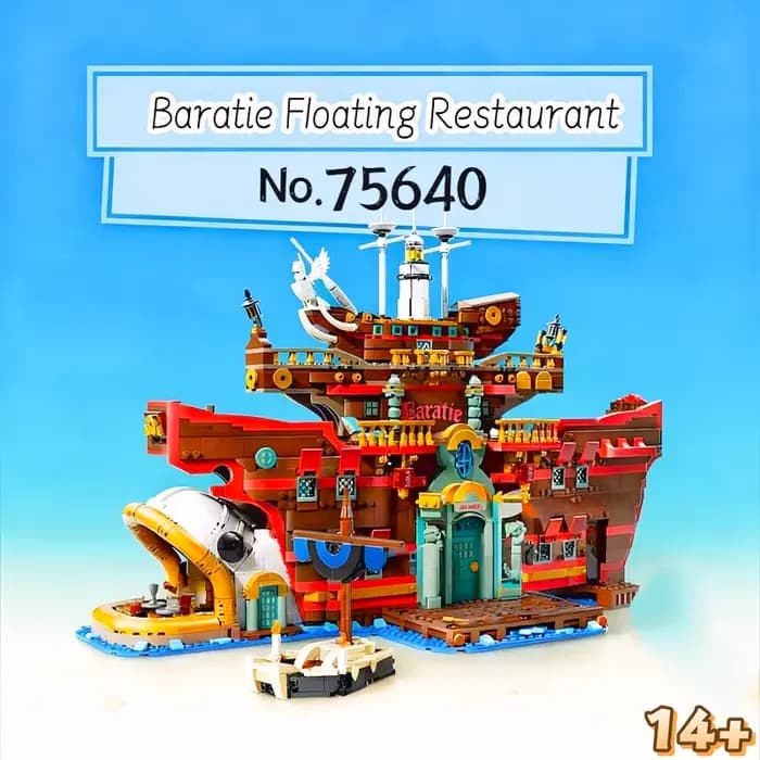 2026 3402 pièces Modèle de construction de restaurant flottant Baratie, le Roi de la Navigation, ins