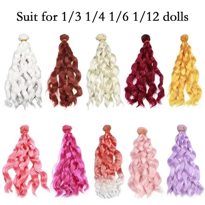 Perruque de cheveux en fibre pour poupées BJD, accessoires de jouet pour filles, DIY, degré de chale