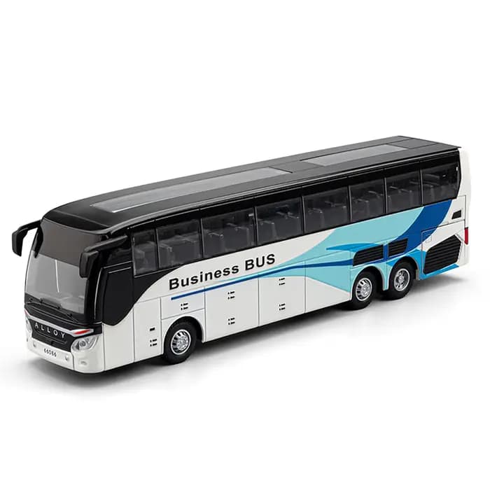 Modèle de voiture en alliage de bus monocouche, entreprise de simulation 1: 30, éclairage de rebond 