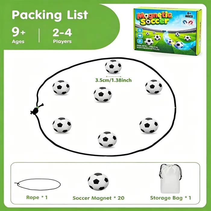 Jeu de football magnétique avec 20 balles magnétiques, jeux de stratégie amusants pour la famille, j