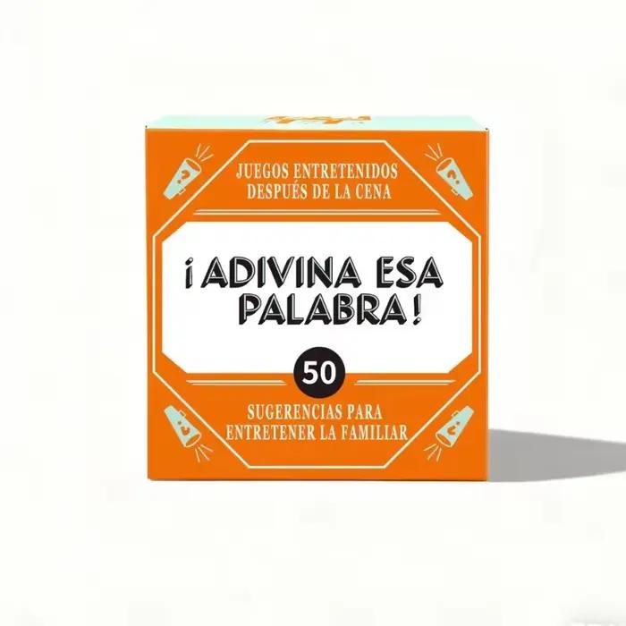 Jeu de devinettes de mots espagnols - 50 cartes de vocabulaire, jeu de cartes d'apprentissage des la