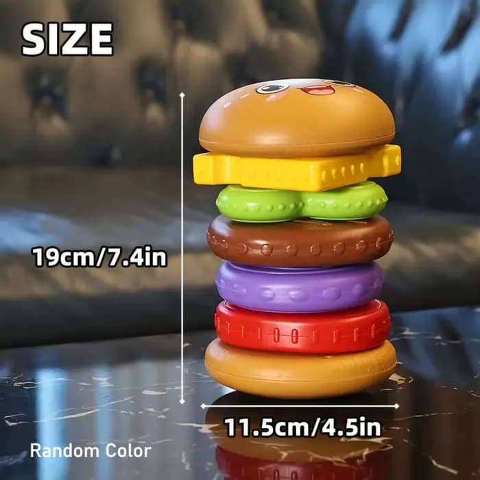 Jouet empilable en forme de hamburger, reconnaissance multicolore, Coordination œil-main et Puzzle é
