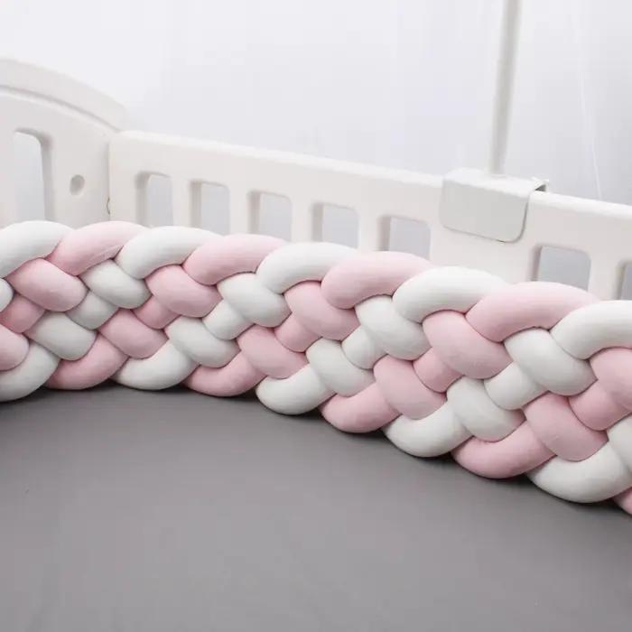 Pare-chocs de lit de bébé de 200cm, oreiller de noeud de tresse, coussin pour la protection de Cpull