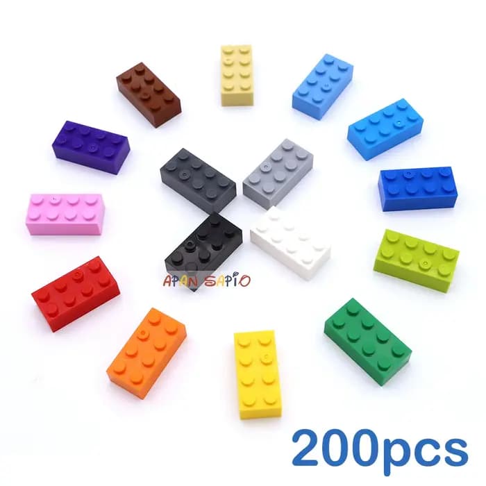 Blocs de construction à 2x4 points, 200 pièces, figurines épaisses, briques éducatives, taille créat