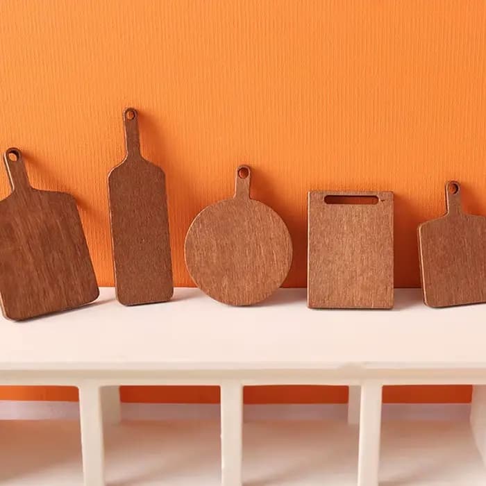 Planche à découper Miniature pour maison de poupée 1:12, 5 pièces, modèle de meubles de cuisine, acc