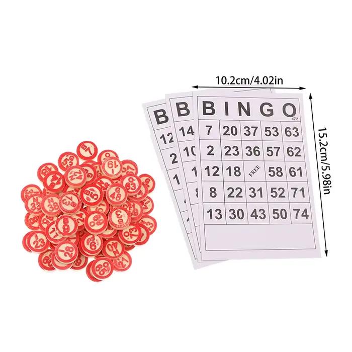 40 pièces cartes de Bingo facile à lire 75 chiffres puces jeu de cartes jeu de société enfants activ