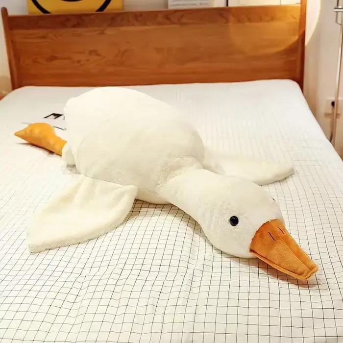 50-190 cm mignon grande oie blanche jouets en peluche Kawaii énorme canard sommeil oreiller coussin 