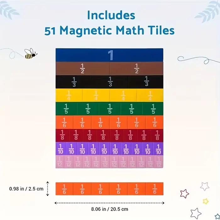 Jouet Mathématique à Fraction Magnétique pour Enfant, Fournitures d'ApprentiCumbria pour École Prima