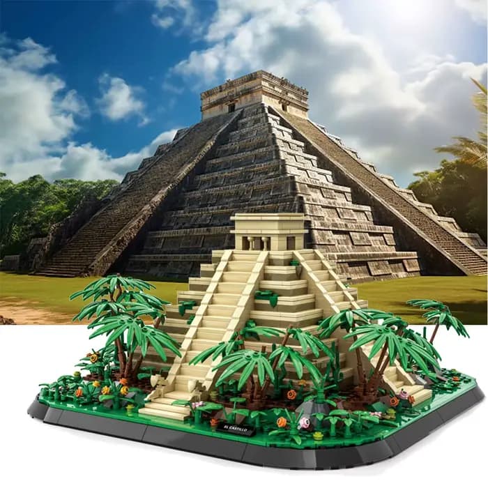 Maquettes d'architecture historique et culturelle maya du Mexique, El Castillo, ensembles de blocs d