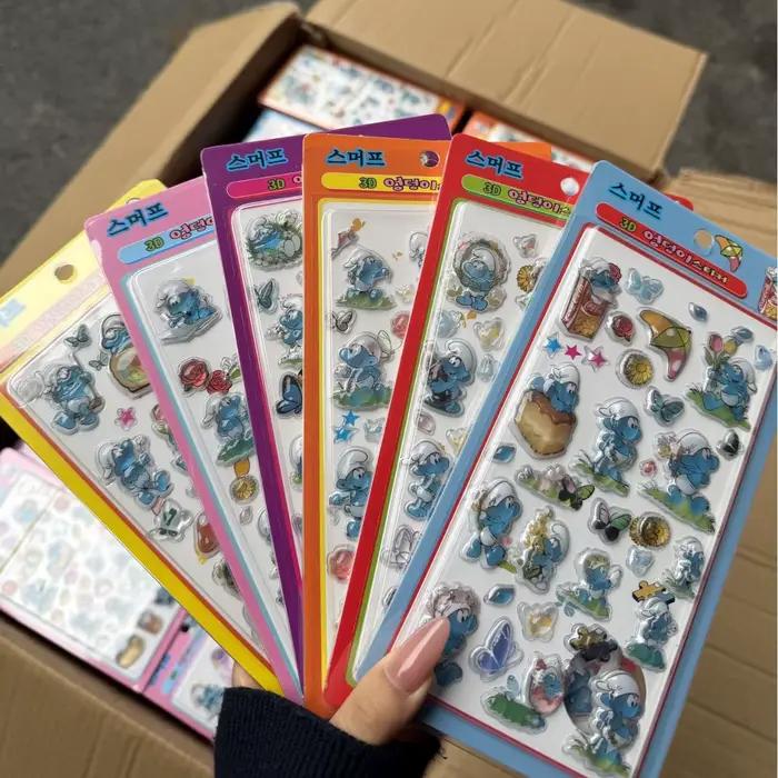 30 autocollants 3D solides Kawaii Les Schtroumpfs, mignons, pour décoration de téléphone portable DI