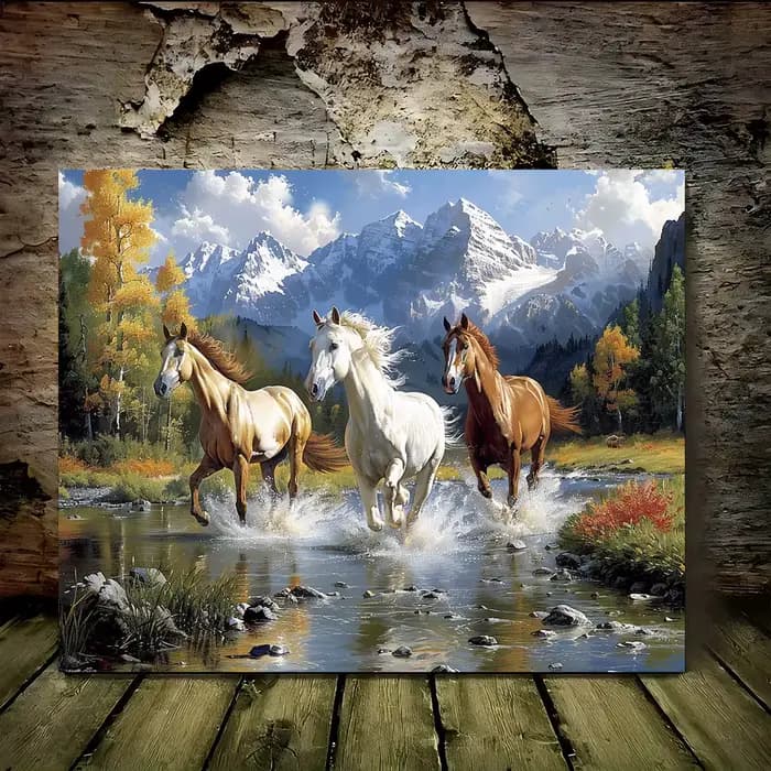 Puzzles pour adultes, chevaux galopant sur le rivage, jeu de puzzle, défi cérébral, cadeau, décorati