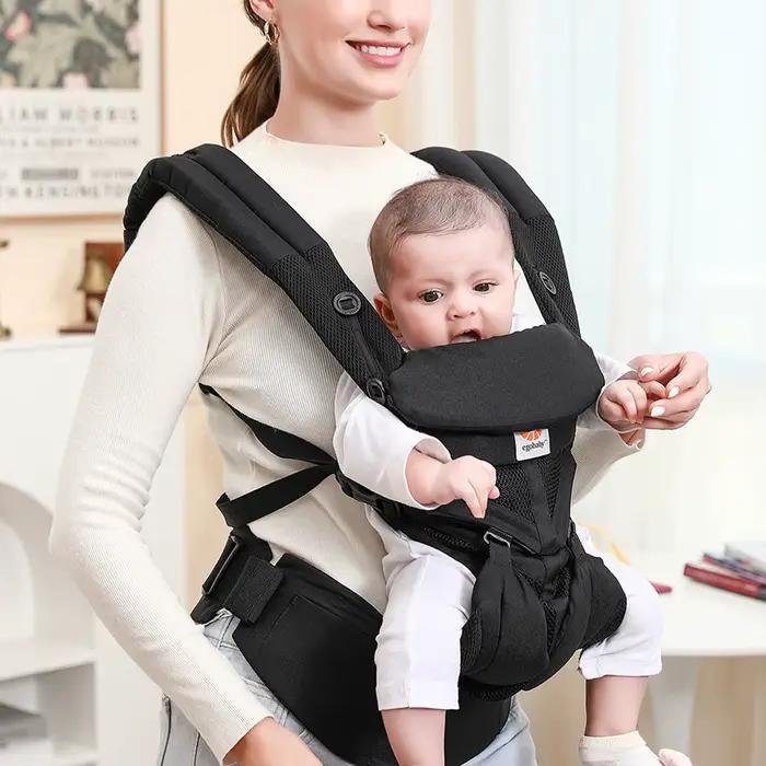 Porte-bébé ergonomique multifonctionnel, sac à dos pour bébé multi-poches, adapté aux nouveau-nés et