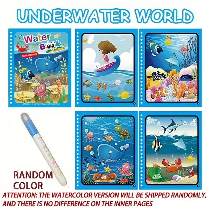 Livre magique de dessin à l'eau, jouets Montessori, livre de coloriage réutilisable, livre de dessin