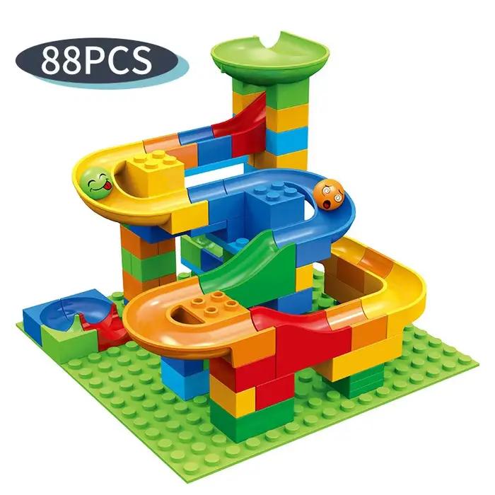 Jouet de piste de labyrinthe de billes, blocs de construction de ville compatibles, toboggan en ento