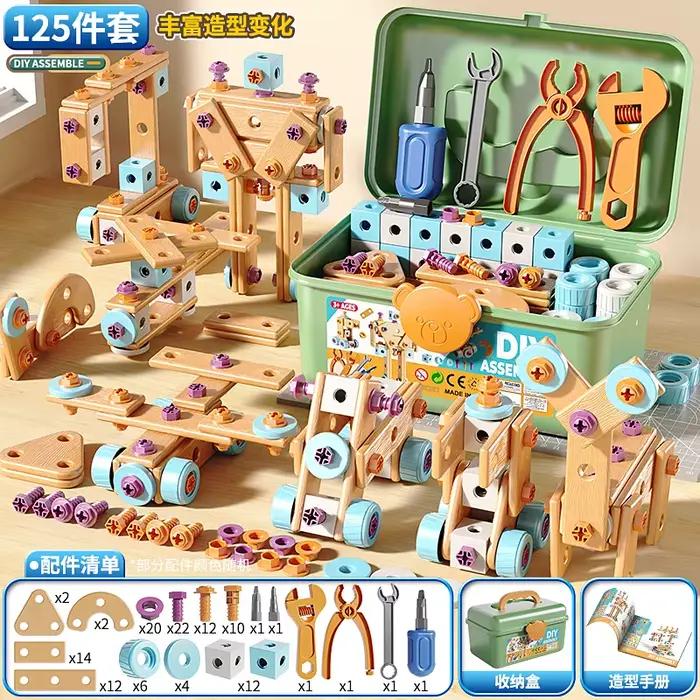 Ensemble d'outils pour enfants, Kit de jouets d'assemblage d'écrou à monter soi-même, outils de cons