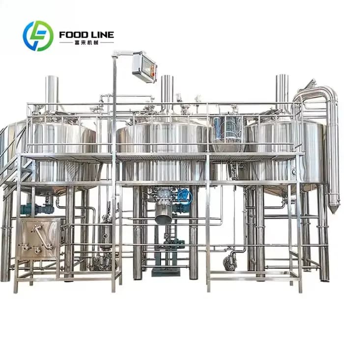 Système de ligne de production de bière clé en main personnalisée de 2000 L, stable, adapté aux inve