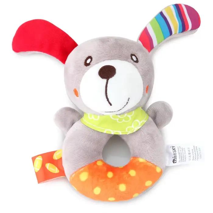 Hochet en peluche pour bébé de 0 à 12 mois, animaux de dessin animé, berceau, cloche de lit Mobile, 