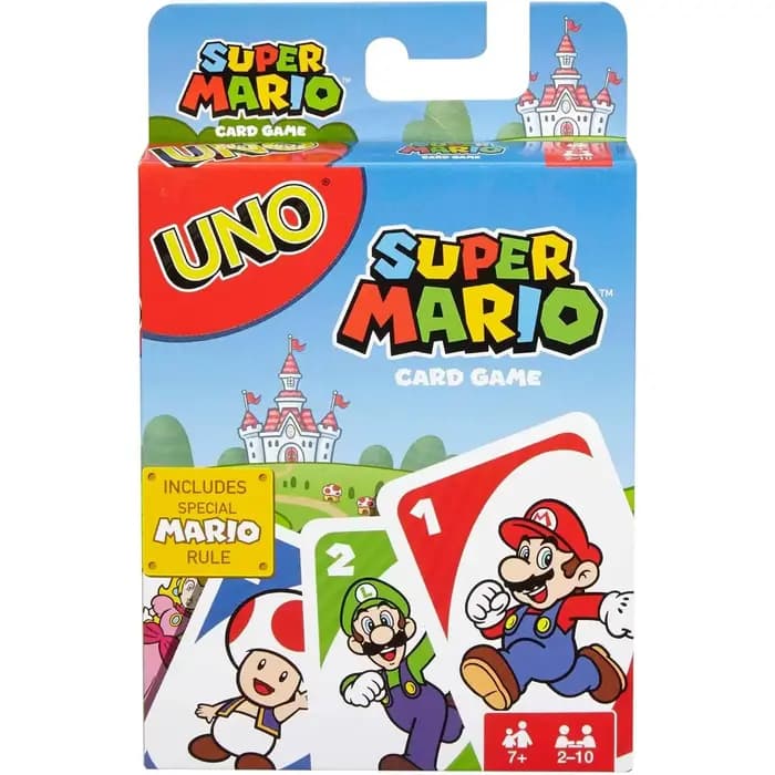 Jeux Mattel originaux Uno Super Mario jeu de cartes jeux de société 112 jeu de cartes à jouer cadeau