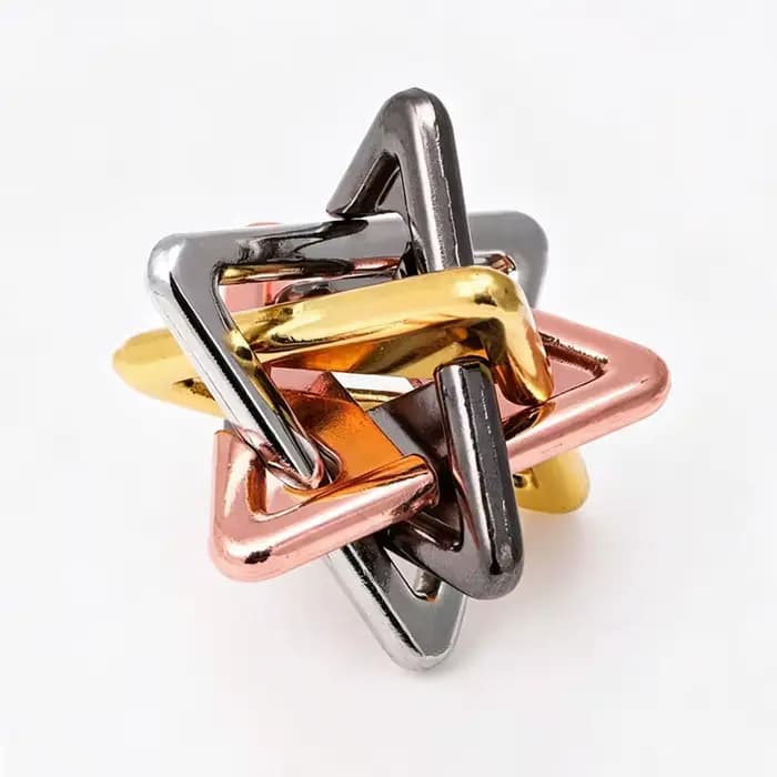 Puzzles en métal triangulaires, casse-têtes pour adultes et enfants, jouets éducatifs logiques diffi