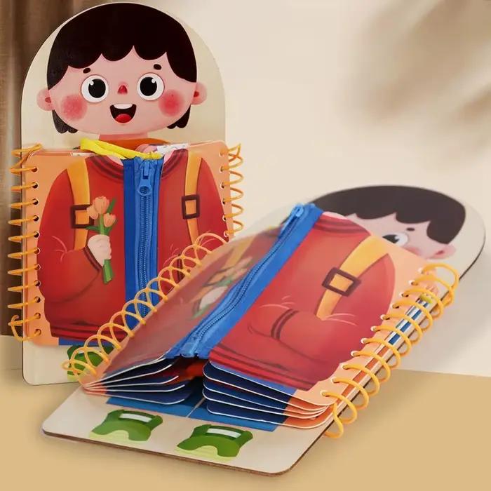 Planche occupée multicouche en bois pour enfants, jeux d'éducation précoce Montessori, livres silenc