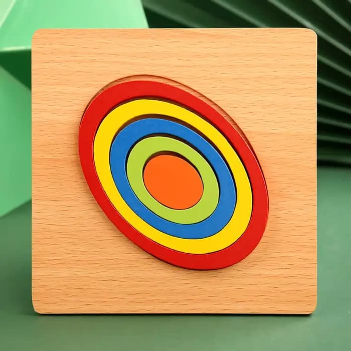 Haute qualité coloré 3D formes géométriques en bois Cognition Puzzles conseil jeu de mathématiques M