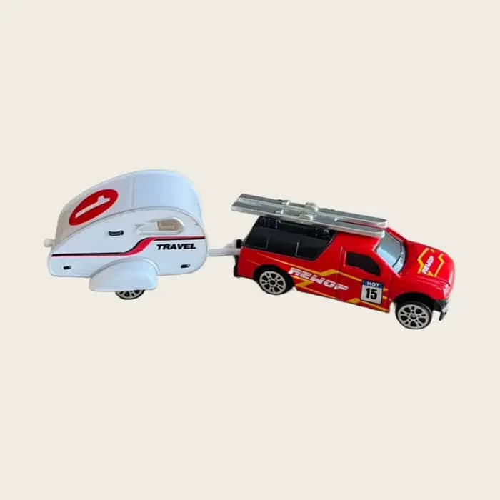 Remorque tout-terrain pick-up RV modèle alliage retirer jouet pour enfants simulation camping petit 