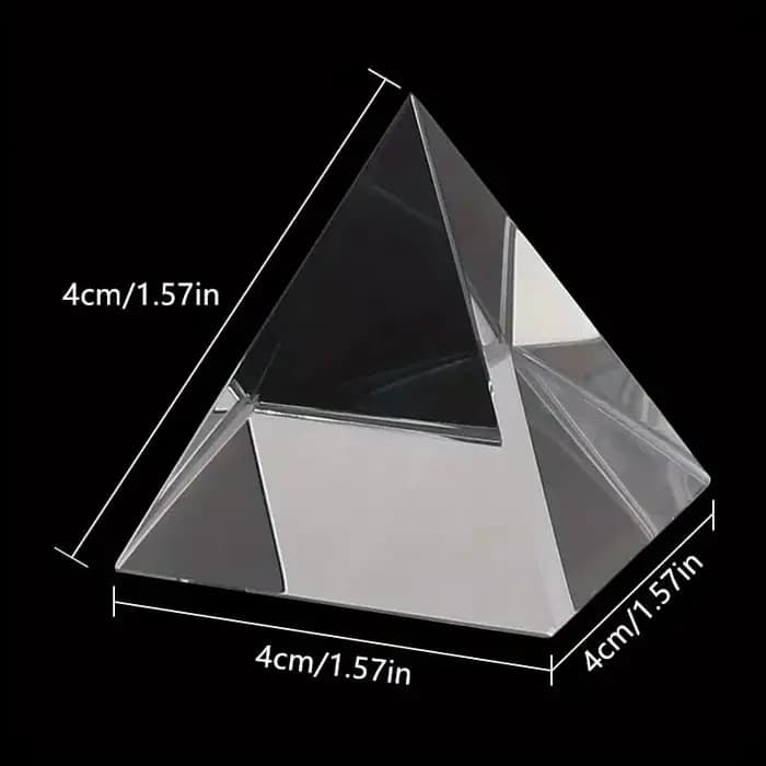 Pyramide de cristal de verre optique à prisme, pyramide rectangulaire de 40mm de longueur latérale, 