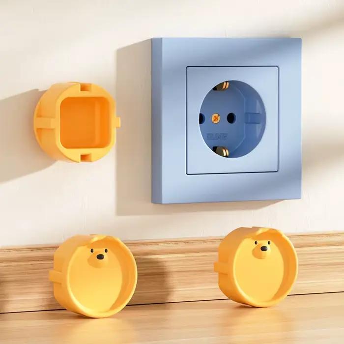 5 pièces bébé Protection de sécurité prise housse de Protection mignon dessin animé enfants Silicone