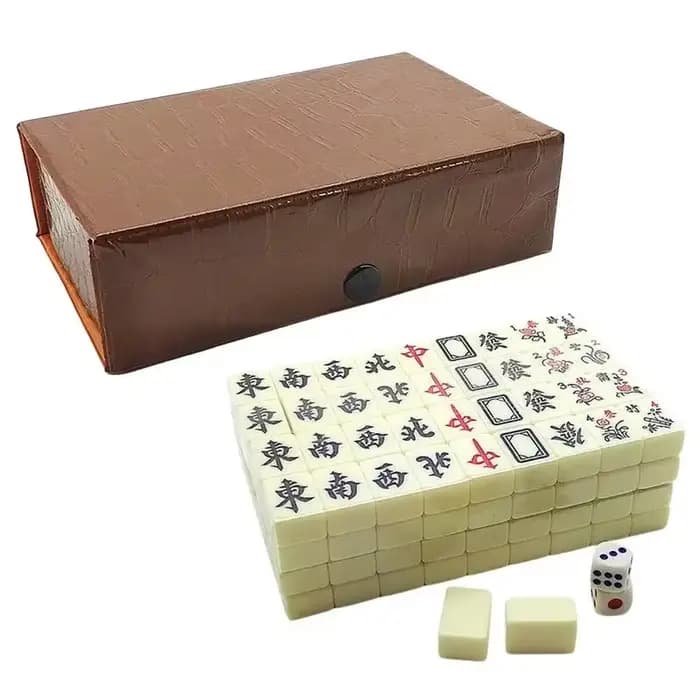 Jeu de Mahjong chinois, jeu de société, 144 mini tuiles vierges à graver, petites plaques de Mahjong