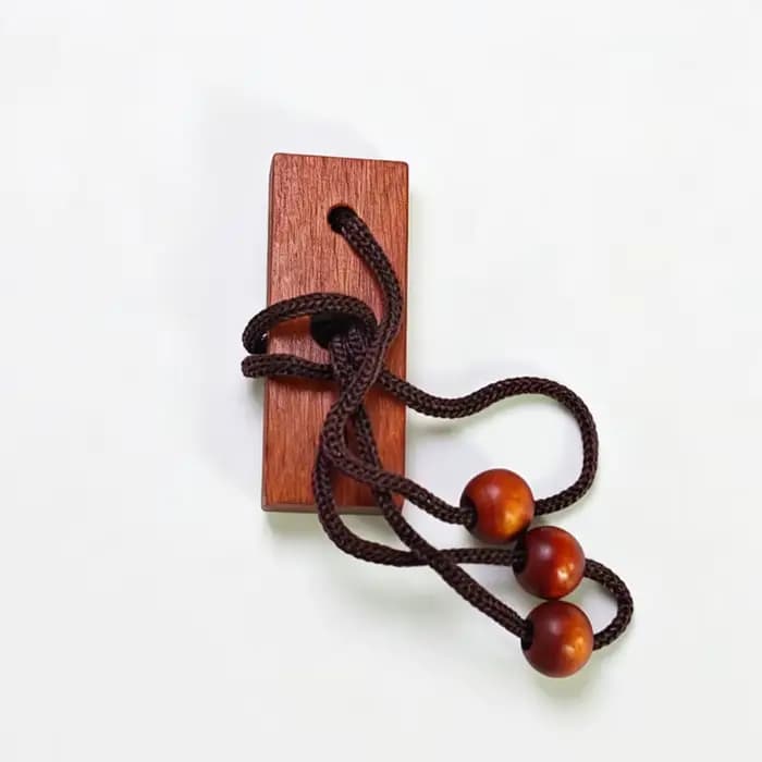 Puzzle de corde en bois pour enfiler les boucles, défi mental éducatif pour enfants et adultes