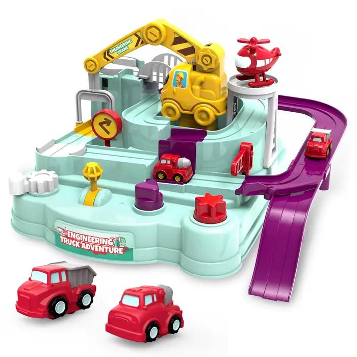 4 voitures Rail voiture Train piste jouets pour enfants Montessori garçons filles cadeaux de noël vo
